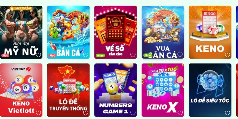 Kho game đa dạng không khiến thành viên cảm thấy nhàm chán